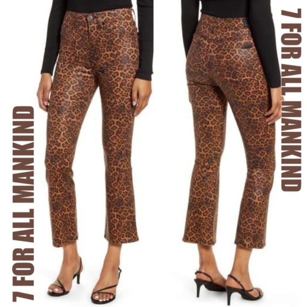 7 For All Mankind High Waist Kick Leopard Jeans
